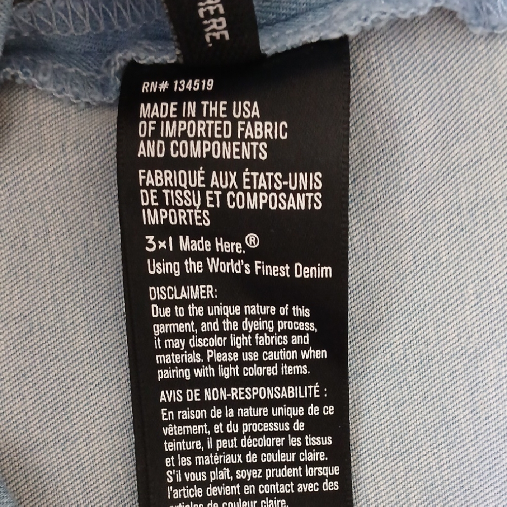 3x1 NYC Denim Off-Shoulder Blue Top Size S - Picture 7 of 8